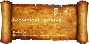 Bocsanszki Anzelma névjegykártya